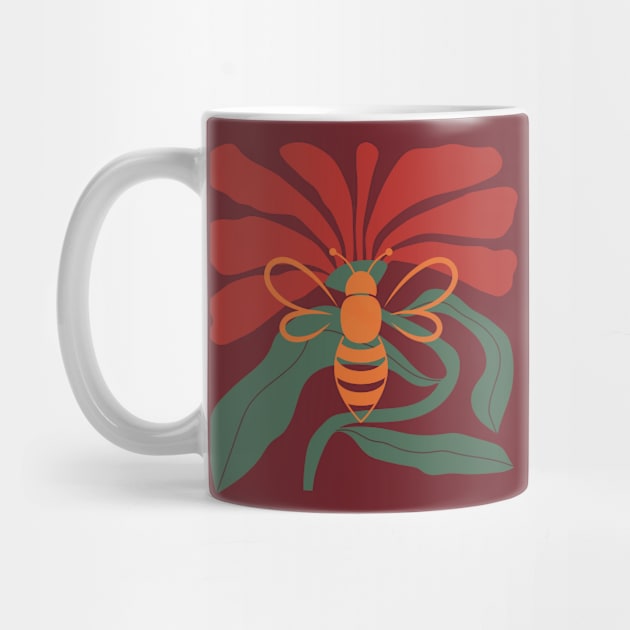 Abstract Bee & Flower Image in Bright Earthy Colors by Bee-Fusion